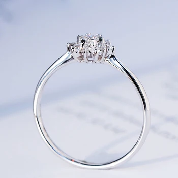 0.32 ctw Nekilnojamojo Diamond Engagement Ring Šakės Nustatymas Solitaire Solitaire Stilius 10k Baltasis Auksas Moterims