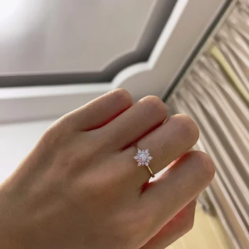 0.32 ctw Nekilnojamojo Diamond Engagement Ring Šakės Nustatymas Solitaire Solitaire Stilius 10k Baltasis Auksas Moterims