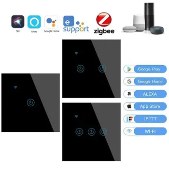 1/4 gauja EWelink WiFi Smart Touch Jungiklis AC100-250V Namo Sienos Mygtuką Alexa 