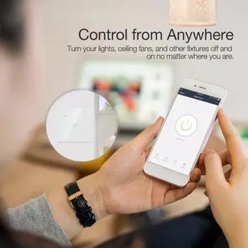 1/4 gauja EWelink WiFi Smart Touch Jungiklis AC100-250V Namo Sienos Mygtuką Alexa 