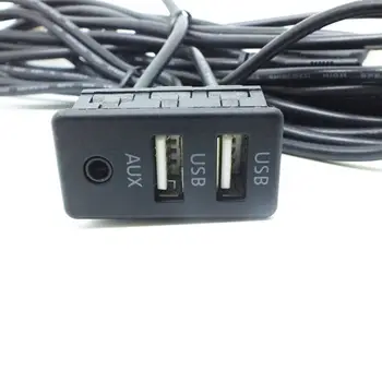 1,5 M Automobilio Brūkšnys Flush Mount AUX USB Prievadą Skydelio Dual USB prailginimo Kabelis Adapteris