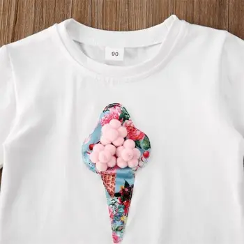 1-5 Metų Vaikams, Vaikiška Baby Girl Viršūnes Mielas marškinėliai Gėlių, Sijonai, Drabužių Komplektus Nustatyti 2020 m.