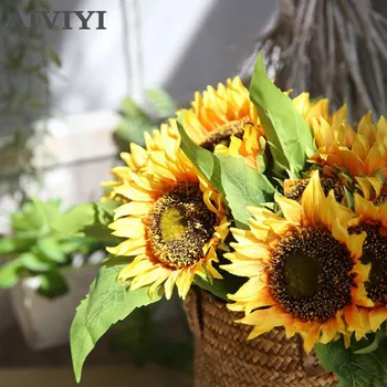 1 puokštė saulėgrąžų dirbtinių gėlių šilko modeliavimas 