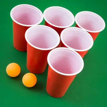 1 Rinkinys Ping Pong Akinius Žaidimas Mesti Gerti Rekvizitai Beer Pong Nustatyti 24 Raudona Puodeliai Ping Pong Kamuolius