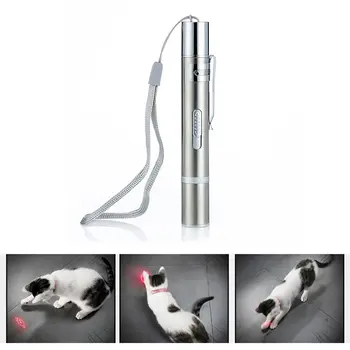 1 vnt. Lazeriu funny cat stick usb įkrovimo infraraudonųjų spindulių funny cat pen avantiūra lempos katė, šuo pet žaislas Multi-pattern