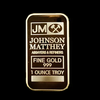 10 vnt nemagnetiniai Johnson Matthey JM tauriųjų metalų baras tikro aukso ir sidabro padengtą luito ženklelis 50 mm x 28 mm, namų puošybai barai