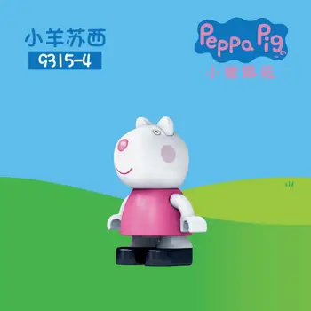 10 vnt./rinkinys Peppa Pig duomenys Peppa Geroge Suzy Rebecca lėlės Vaikams mokomieji Žaislai Kalėdų Dovana Suderinama Blokai