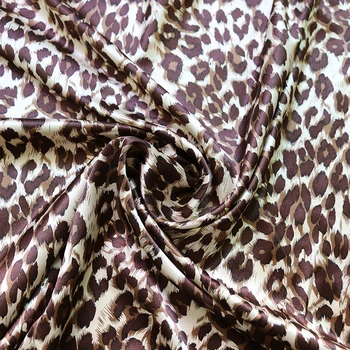 100cm*120cm Afrikos Leopard Šilkiniai Satino Audinys Minkštas Šalikas Medžiagos Charmeuse