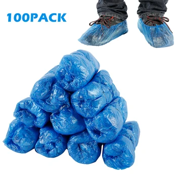 100VNT Mėlyna Plastikiniai Vienkartiniai Batų Apima Lauko Lietingą Dieną Kilimų Valymas Batų Padengti Valymo Kaliošai Apsaugos