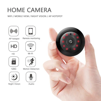 1080P WIFI Kamera, Belaidė Mini Kamera, Wifi Home Security HD Dviejų krypčių Naktinio Matymo Vaizdo Home Security WIFI Kamera