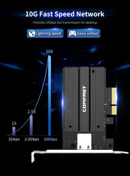 10G Ethernet 2,5 G/5G/10G PCI-E Belaidžio Tinklo kortelė adapter PCIE-X4 10Gbps Greitai perdavimo Dongle for Windows / Linux