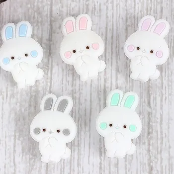 10pc Mini Rabbit Silikono Granulių Kramtyti Karoliai Kramtyti Karoliukai BPA FREE Silikono Kūdikių Teether