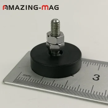10vnt D22*5,5 mm Stiprūs Neodimio N52 Magnetas Puodą su Guma Padengtas Tikslumo Mašinos Led Panel Rungtynių Magnetinio Tvirtinimo Bazės