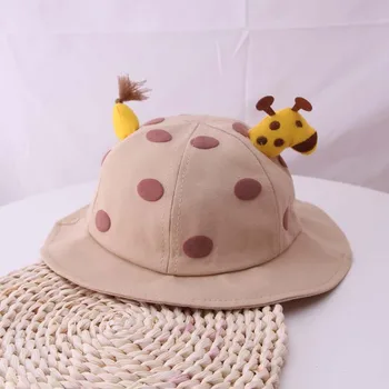 12-24M Medvilnės Baby Skrybėlę Unisex Animacinių filmų Vasaros Žirafa Baseino Skrybėlę, Kūdikių Berniukų, Mergaičių Priedai skėtį nuo saulės Kepurės Eiti
