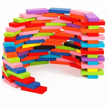 120pcs domino blokų, spalvos rūšiavimo žaislai, vaivorykštė, statyba blokai domino blokai nustatyti montessori mediniai edukaciniai žaislai vaikams