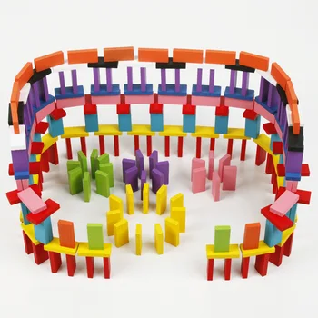 120pcs domino blokų, spalvos rūšiavimo žaislai, vaivorykštė, statyba blokai domino blokai nustatyti montessori mediniai edukaciniai žaislai vaikams