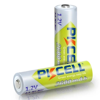 12Pcs PKCELL AA Baterijos Ni-MH 2A 2600mAh 1.2 V AA Įkraunamos Baterijos, Baterijų Baterias Bateria iki 1000 circel kartus AA nimh