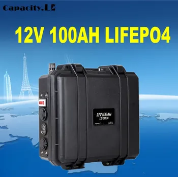 12v 100ah lifepo4 100a RV baterija Įkraunama Baterija su bms, Lauko kempingas ir Keitiklio Mokesčių paketą