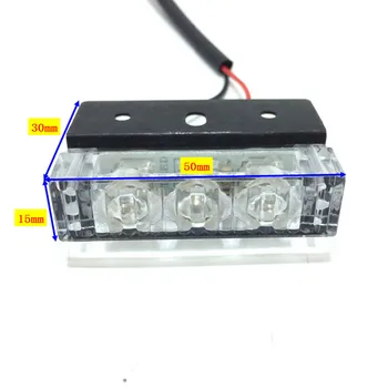 12V Automobilio Grotelių Strobe Šviesos Galva, LED Mini Flash lempa Dieniniai žibintai Policijos Pagalbos Įspėjimas, Mirksi šviesos Signalas