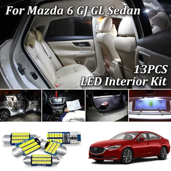 13Pcs Canbus led Automobilių vidaus apšvietimo Komplektas Mazda 6 GJ GL Sedanas led interjero Žemėlapis Dome Licenciją Plokštelės šviesos (-2020 m.)