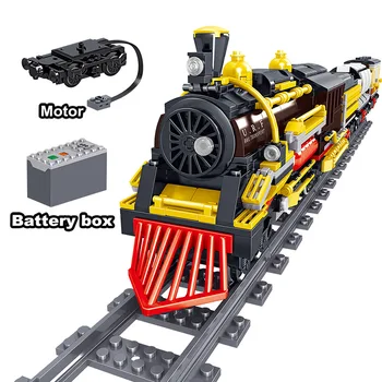 1464PCS technikos Kūrėjo Blokai Technik Serijos Miesto Geležinkelio Elektros Bėgių kelio Traukinio Didelės spartos Plytos, Žaislai Berniukams, Vaikų