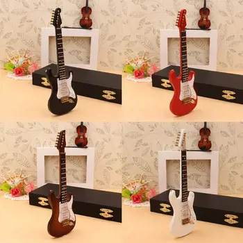 14cm Mini elektrine Gitara Modelio Miniatiūra Guitarra Replika Dovana su Byla Stovėti 831C