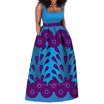 14Colors Afrikos Suknelės Moterims Mados Vaškas Ankara Sijonai Ponios Suknelė Plius Dydis Drabužių, Apsiaustą Africaine Afrikos Drabužiai