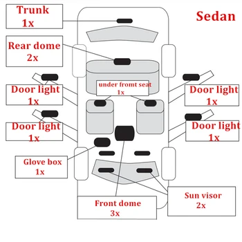14x Klaidų Canbus LED Interjero Skaitymo Šviesos Komplektas Tinka Audi A4 B8 S4 2009-M. Duris, bagažo skyriaus Daiktadėžė veidrodis Lempos accessories