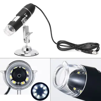 1600X USB Skaitmeninis Mikroskopas su Kamera Endoskopą 8LED didinamasis stiklas su Metalo Stovas