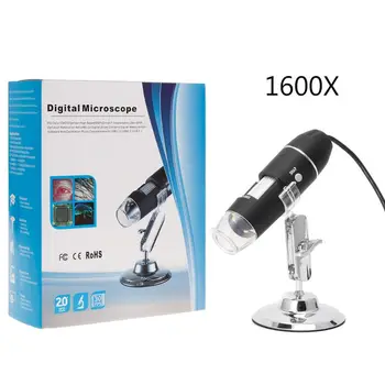 1600X USB Skaitmeninis Mikroskopas su Kamera Endoskopą 8LED didinamasis stiklas su Paspaudę Stovėti 28TC