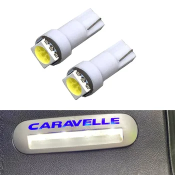 16pcs Balta Klaidų LED lemputė Atvykti vidaus reikalų Koja Žingsnis šviesos VW Multivan Transporter Caravelle T5 T5.1 T6 LED lempa, TIK
