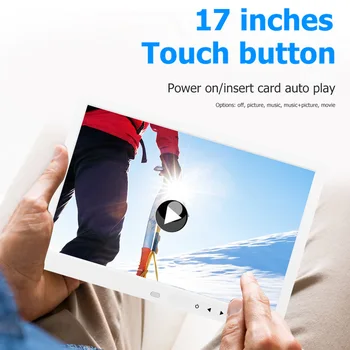 17-colių HD Touch Mygtukas Skaitmeninis Foto Rėmelis Ekranas Vaizdo Reklamos Mašina Nuotolinio Valdymo Muzikos Vaizdo Grotuvas