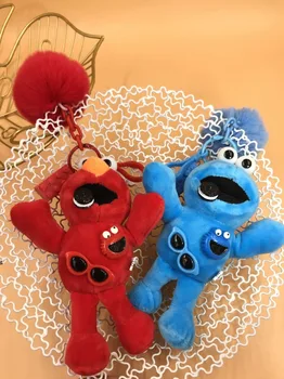 17cm Mielas Pliušinis Sesame Street Elmo Cookie Monster Minkštos Lėlės Klavišą Sagtis Grandinės Kalėdų Dovana