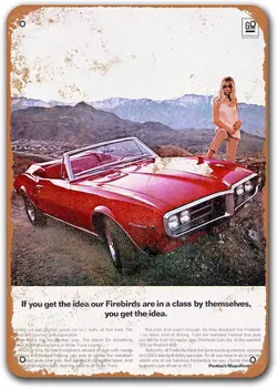 1967 M. Pontiac Firebird Kabrioletas Alavo Metalo Ženklus, Senovinius Automobilius, Sisoso Stendai Plakatas Pub Garažas Retro Sienų Dekoras