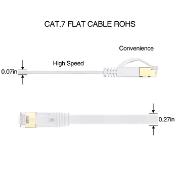 1m 5m 15m 30m Kačių 7 Kabelis Juoda Balta Ethernet Kabelis Cat7 Butas Tinklo Patch Kabelis RJ45 SSTP Lan Kabelį Modemas Maršrutizatorius CAT7 Kabelis