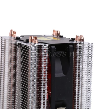 1PC Terminis Tepalas + 4 Heatpipe 130W Raudona CPU Aušintuvo 3-Pin Ventiliatoriaus Heatsink Intel LGA2011 AMD AM2 754 Lašas Laivybos