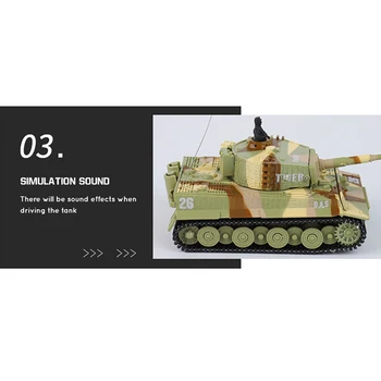 1：72 RC Mini Tankas Vokietija Tigras Mūšis Aukštos Imituojamas Nuotolinio Radijo Valdymo Panzer Šarvuotos Transporto priemonės, Elektroniniai Žaislai Vaikams