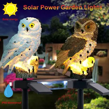 2 Spalvų Pelėda Lauko Saulės Energijos Sodo Žibintai ir Dekoro, Vejos Kieme LED Kraštovaizdžio Takas Šviesos Sodo Skulptūros