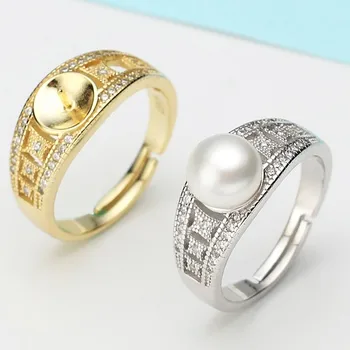 2 spalvų Perlų Žiedas Tvirtinimo Žiedas Išvadas Reguliuojamas Žiedas, Papuošalų Dalys, Detalės Žavesio Aksesuarai, Sidabro Papuošalai