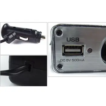2018 3 Būdas Multi Lizdas Automobilio Cigarečių Degiklio Splitter Įkroviklio USB Kištukas DC 12V/24V Triple Adapteris Su USB Port CSL88
