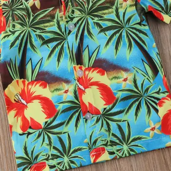 2018 m. Havajų Stiliaus Baby Boy Shirt Mados Trumpas Rankovės Marškinėliai Vasara 1 2 3 4 5 Y mados tendencija funkcijų vasaros gražus CH
