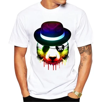2018 Naujausias Panda Head Hunter Vyrų Marškinėliai trumpomis Rankovėmis Išlydyti Panda Atspausdintas T-shirt O-Kaklo Viršūnes Mados Tee Marškinėliai