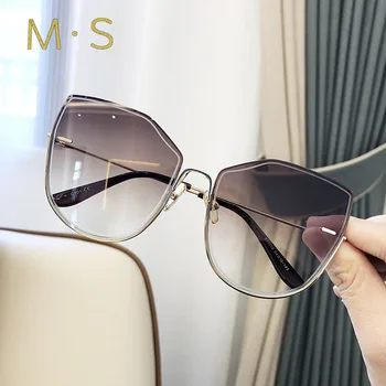 2019 Cat Eye Mados Akiniai nuo saulės Moterims Prekės ženklo Dizaineris Prabangių Senovinių Saulės akiniai Didelis viso Kadro Akiniai Moterų UV400 Akiniai