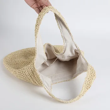 2019 korėjos versija ins vėjo paplūdimio atostogų stiliaus naujas rankų darbo austa maišelį peties paprasta vientisos spalvos laukinių šiaudų maišas