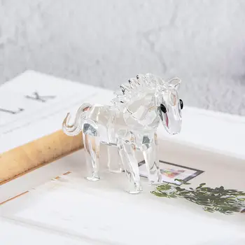 2019 Mielas Kristalų Arklių Miniatiūrinės Figūrėlės Namų Dekoro Priedai Modernių Stiklo Gyvūnų-Geriausia Dovana Draugui