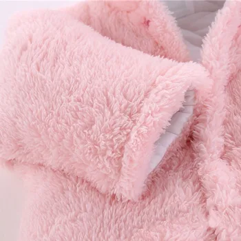2019 Naujagimiui Žiemos Hoodie Drabužius Kūdikiams, Kūdikių Mergaitės Berniukas Šiltas Laipiojimo Outwear Rompers sustorėjimas pūkas Jumpsuit 6 spalvų
