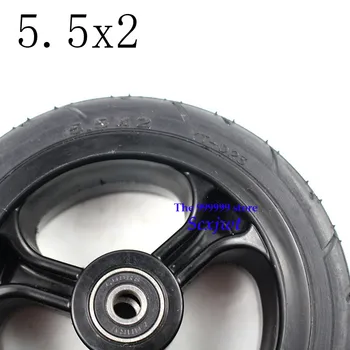 2019 naujas Kietieji diskai 5 colių, 5.5x2 ratlankiai su geros kokybės ir Ne anglies pluošto motoroleris kietos padangos su ratlankis-lengvojo lydinio padangos dolly