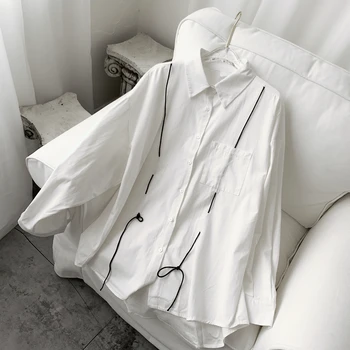2019 Originalaus dizaino prarasti dizaino prasme raišteliu balti marškiniai S-5XL! Didelis vyriški marškiniai