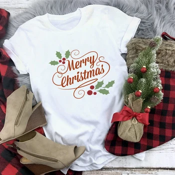 2019 Pledas Linksmų Kalėdų Marškinėliai Moterims Mados Briedžių Grafinis Mielas Tee Kawaii Marškinėlius Hipster Mielas Padėkos Camiseta Mujer