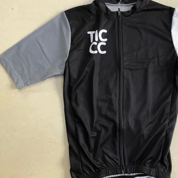 2019 Ticcc Naujas ciklas drabužių viršūnės Juodos dviračių Džersis su rožinės spalvos Logotipo Šią Vasarą Top brand Kembridžo Mens žygio marškinėliai